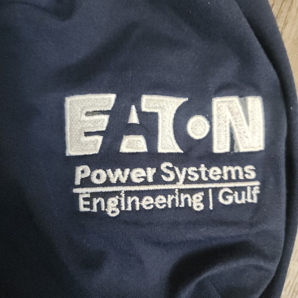 Rhoback Quarter Zip Pullover Mens Small Navy Eaton Power System Logo Performance - Picture 6 of 8